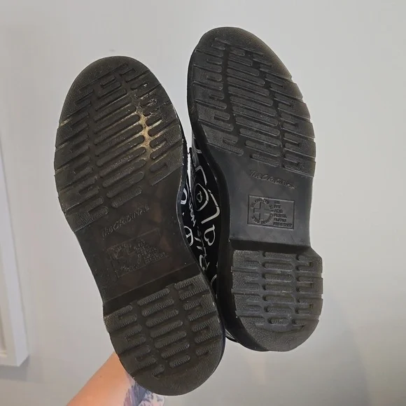 Dr.Martens 1461 Script Peace Love Freedom Black Oxford Shoes - Picture 7 of 11